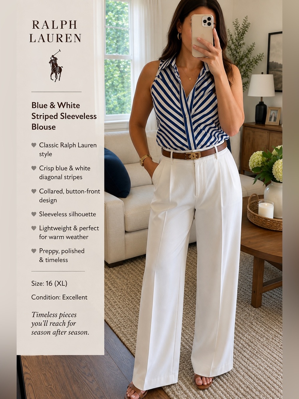 Lauren Ralph Lauren Striped Blouse
